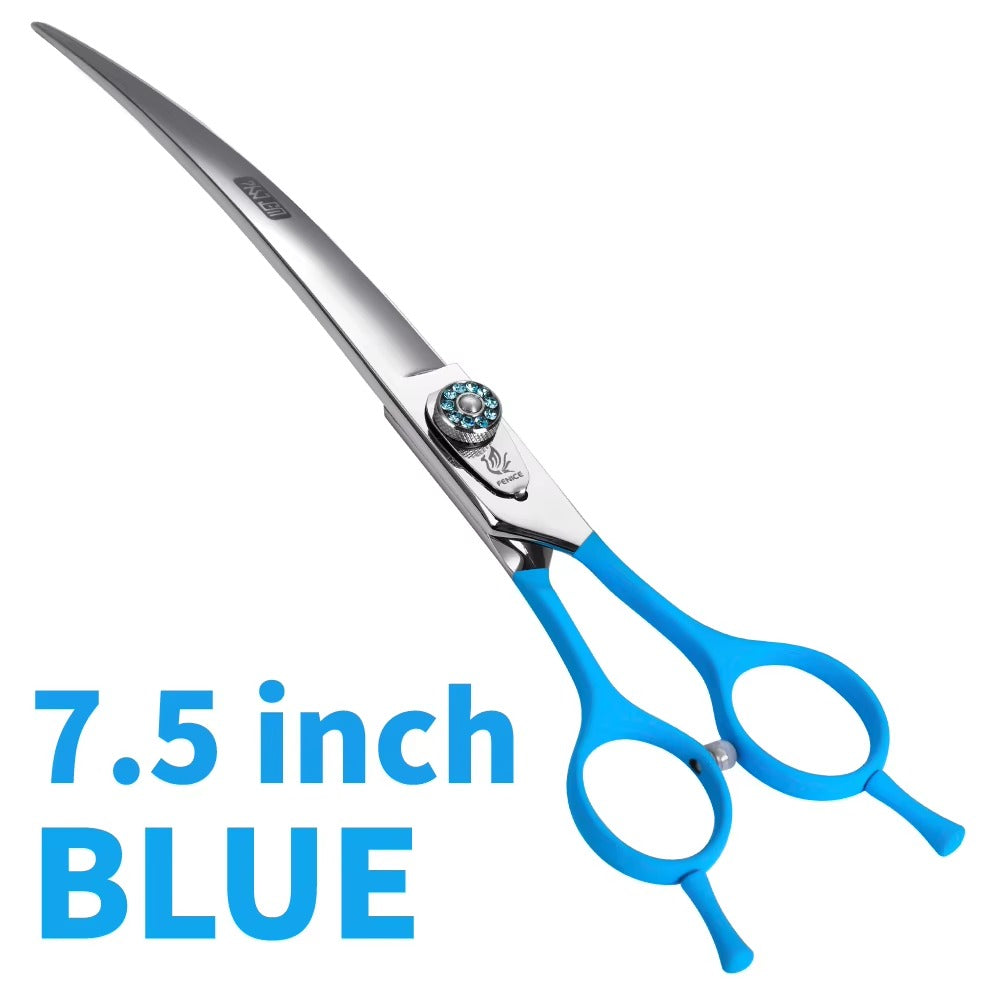 Fenice 7.0 7.5 8.0 Inch Professional Black Grooming Scissors Curved Shear for Teddy_Pomeranian Dogs Pet Grooming Tools JP 440C