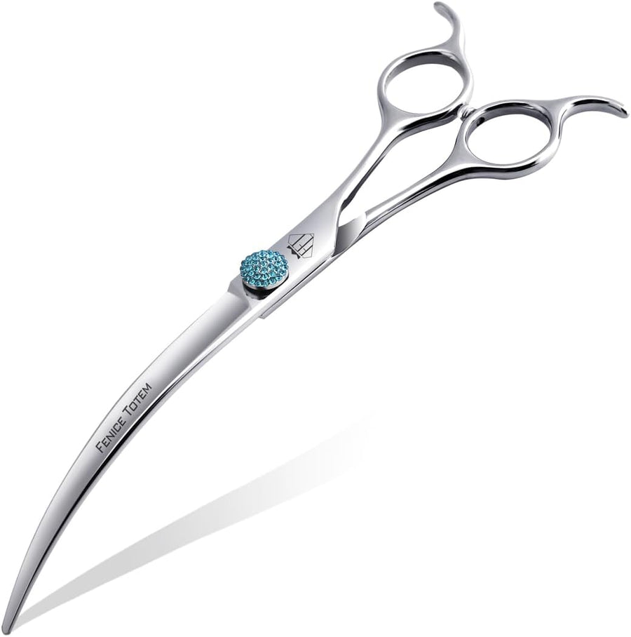 45° Extra Curved Dog Grooming Scissors 440C Stainless Steel 7.5'' Big Arc Curved