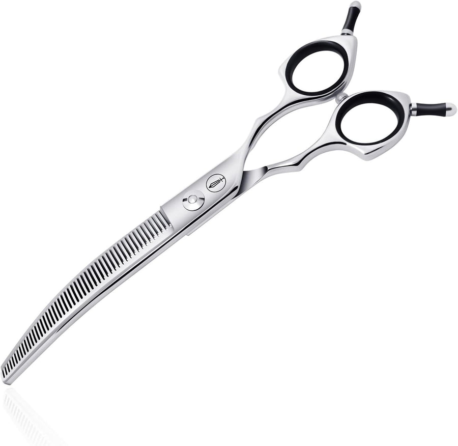 Professional Dog Grooming Scissors Pet Curved Thinning Shears 7.0'' Extremely Sh