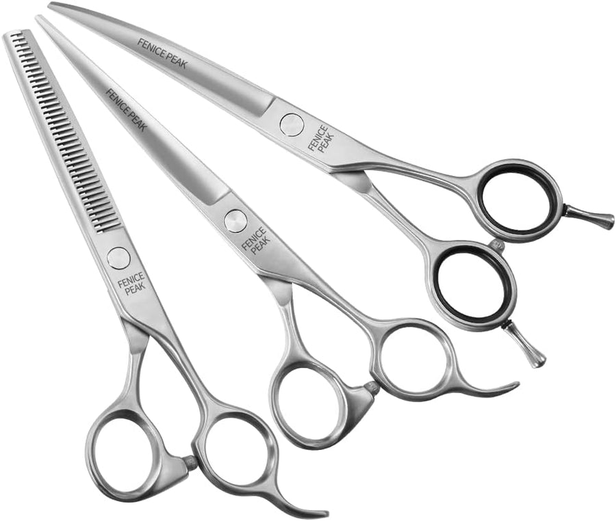3pcs Dog Grooming Scissors Set Straight Thinning Curved Shears Stainless Steel S