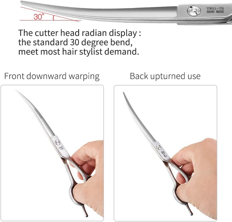 3pcs Dog Grooming Scissors Set Straight Thinning Curved Shears Stainless Steel S