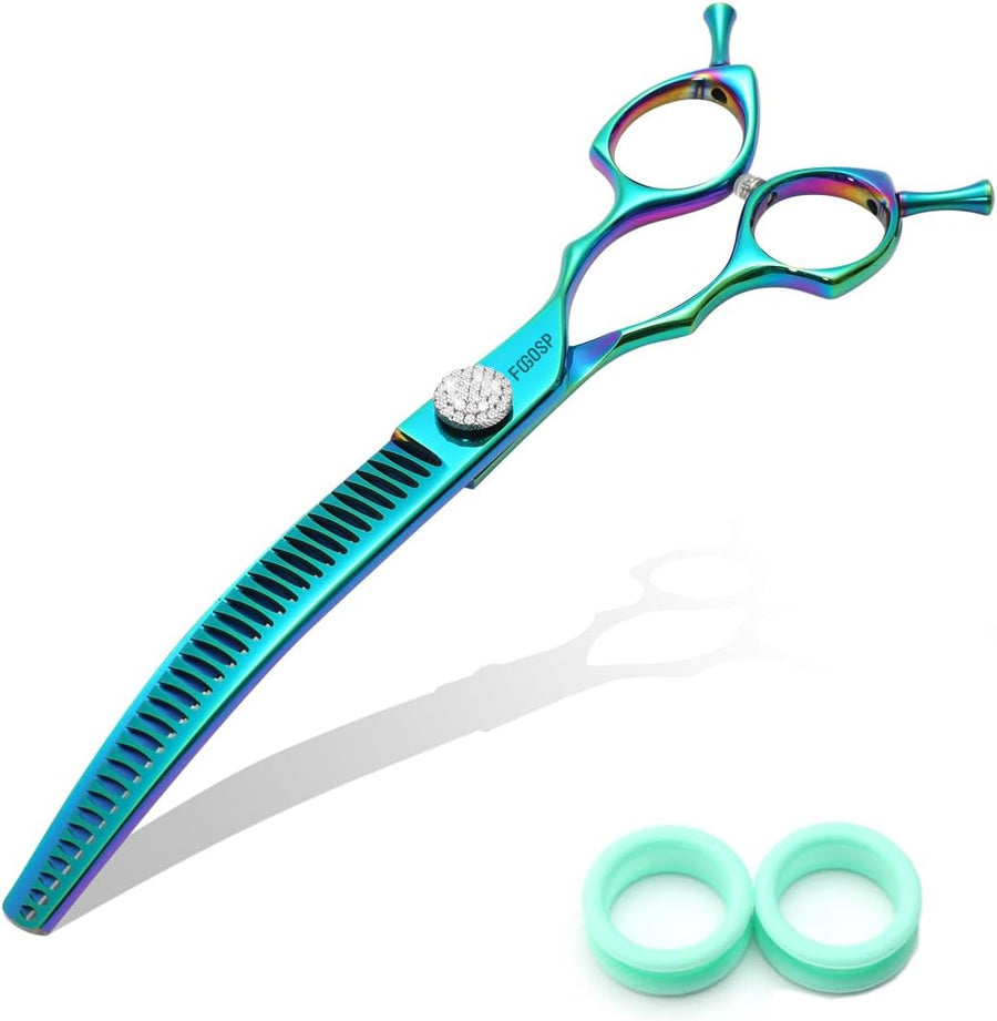 Professional Dog Grooming Scissors Pet Curved Thinning Shears 7.0'' Extremely Sh