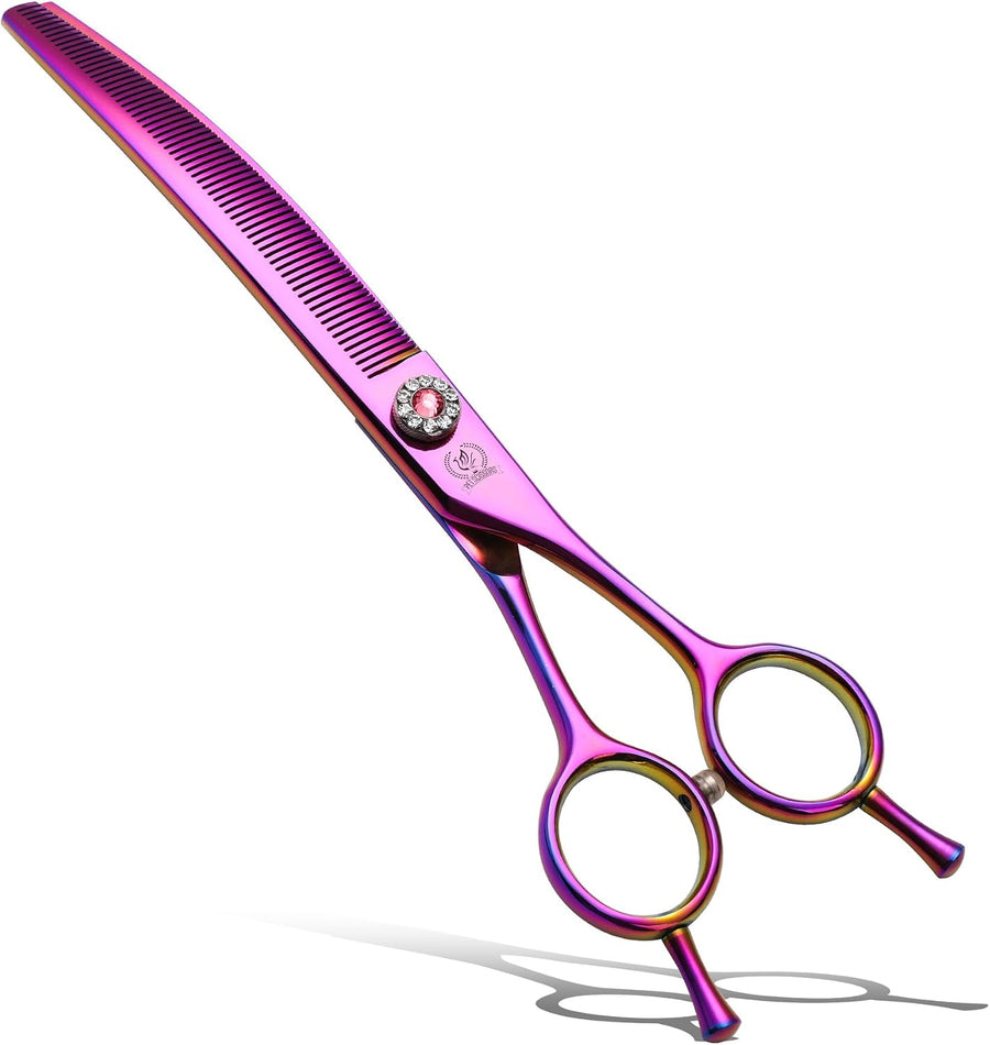 Professional Dog Grooming Scissors Pet Curved Thinning Shears 7.0'' Extremely Sh