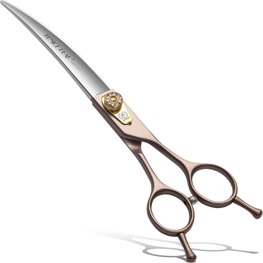 45° Extra Curved Dog Grooming Scissors 440C Stainless Steel 7.5'' Big Arc Curved