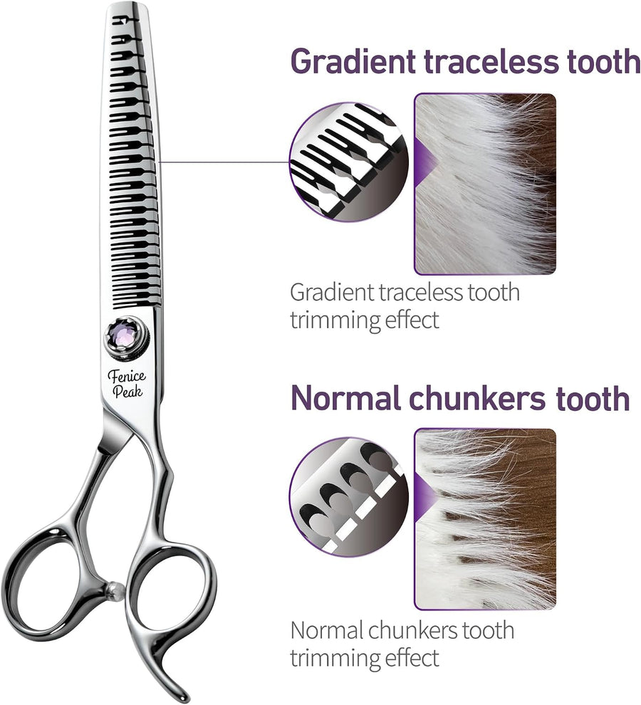 7 inch Traceless Thinning Dog Grooming Scissors Professional Dog Shears Made of 