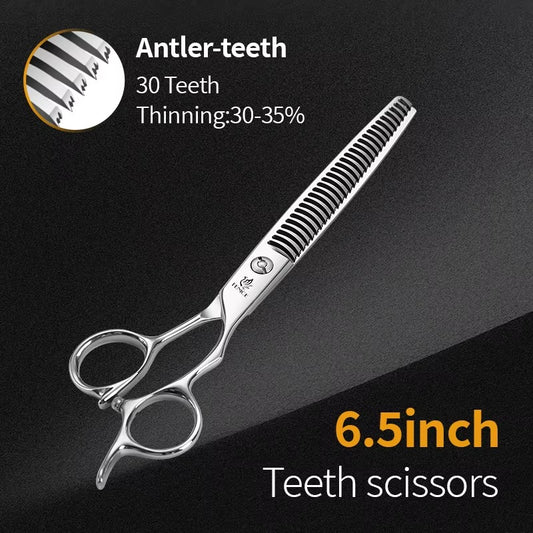 Fenice Professional Japan 440c 6.5_7.0 inch pet dog grooming thinning scissors toothed blade shears thinning rate about 35%