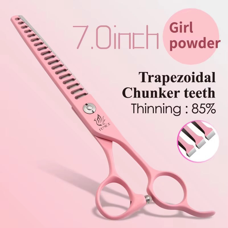 Fenice Professional 6.5_7.0 Inch JP440C Macaron Colorful Pet Thinning Chunker Scissors for Dog Grooming Shears