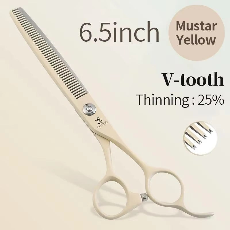 Fenice Professional 6.5_7.0 Inch JP440C Macaron Colorful Pet Thinning Chunker Scissors for Dog Grooming Shears