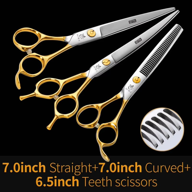 Fenice 6.5_6.75_7.0_7.5 inch Professional Dog Grooming Scissors Cutting Thinning Shear for Dog_Cats Animals Groomer Tools