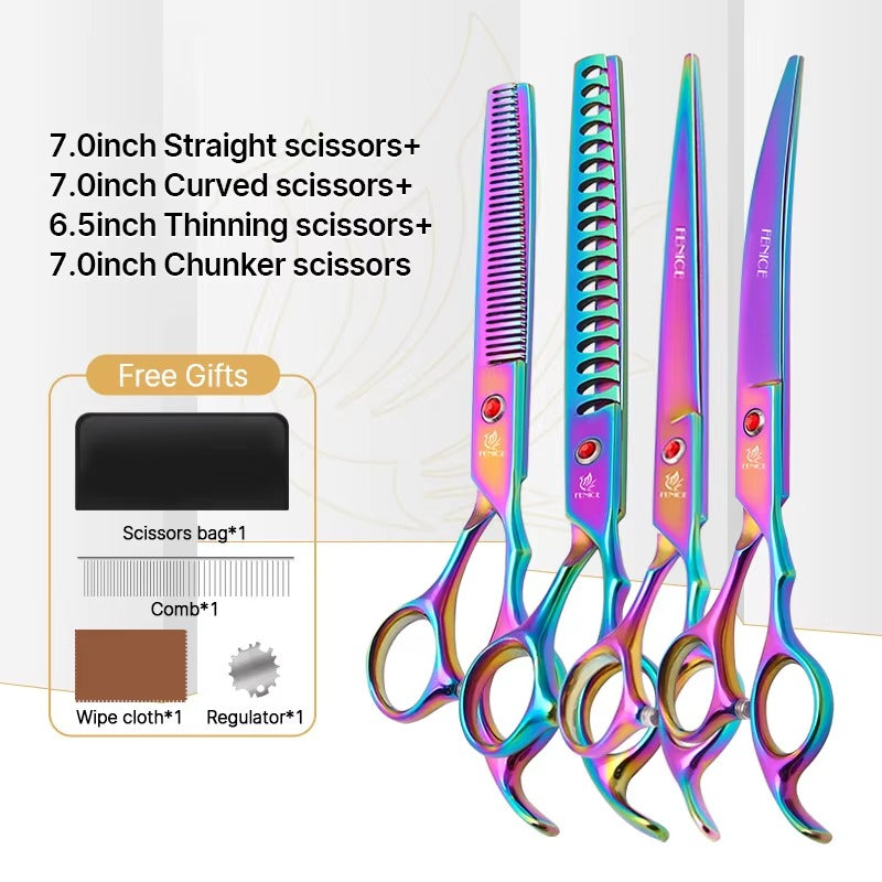 Fenice High Quality homeuse 7.0 inch Pet Scissors Dog Grooming scissors shears