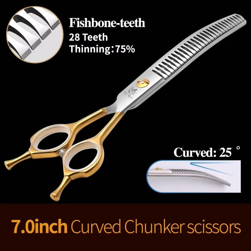 Fenice 6.5_6.75_7.0_7.5 inch Professional Dog Grooming Scissors Cutting Thinning Shear for Dog_Cats Animals Groomer Tools