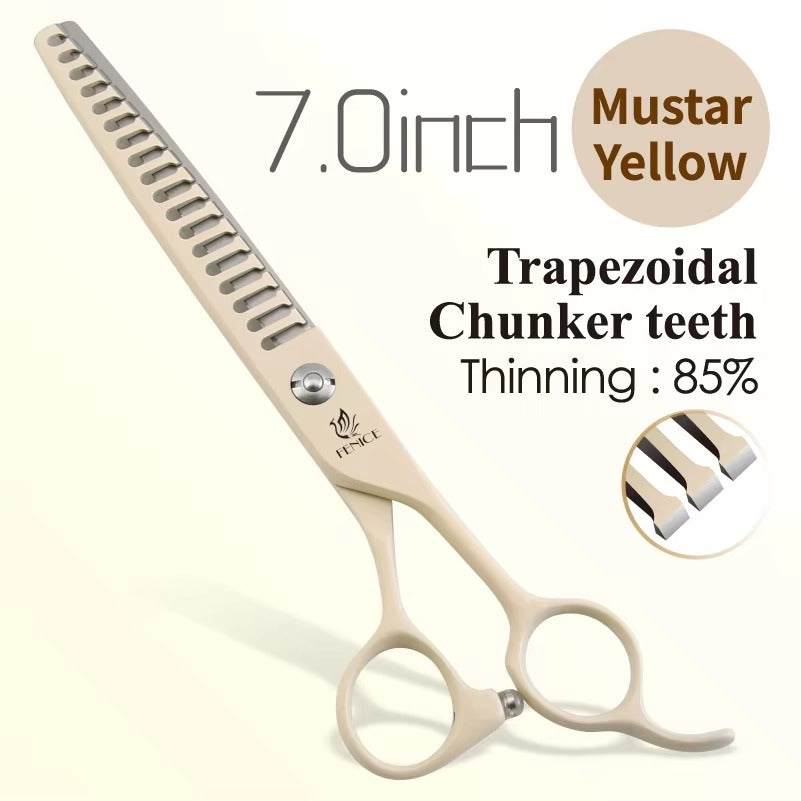 Fenice Professional 6.5_7.0 Inch JP440C Macaron Colorful Pet Thinning Chunker Scissors for Dog Grooming Shears