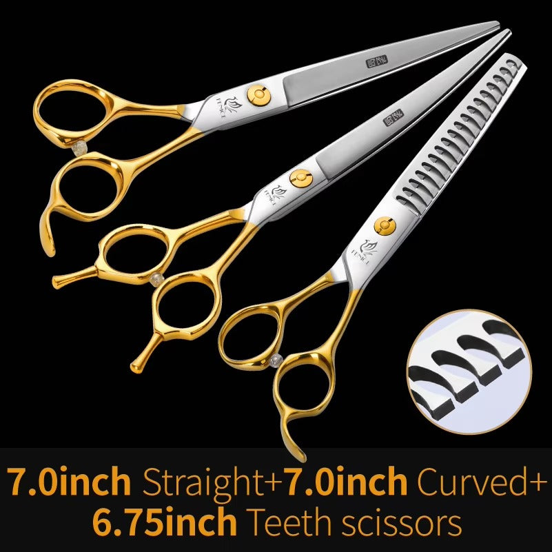Fenice 6.5_6.75_7.0_7.5 inch Professional Dog Grooming Scissors Cutting Thinning Shear for Dog_Cats Animals Groomer Tools