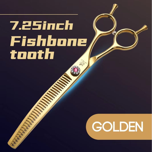 Fenice Professional JP440c High quality Pet dog Grooming Scissors Curved Chunker Scissors