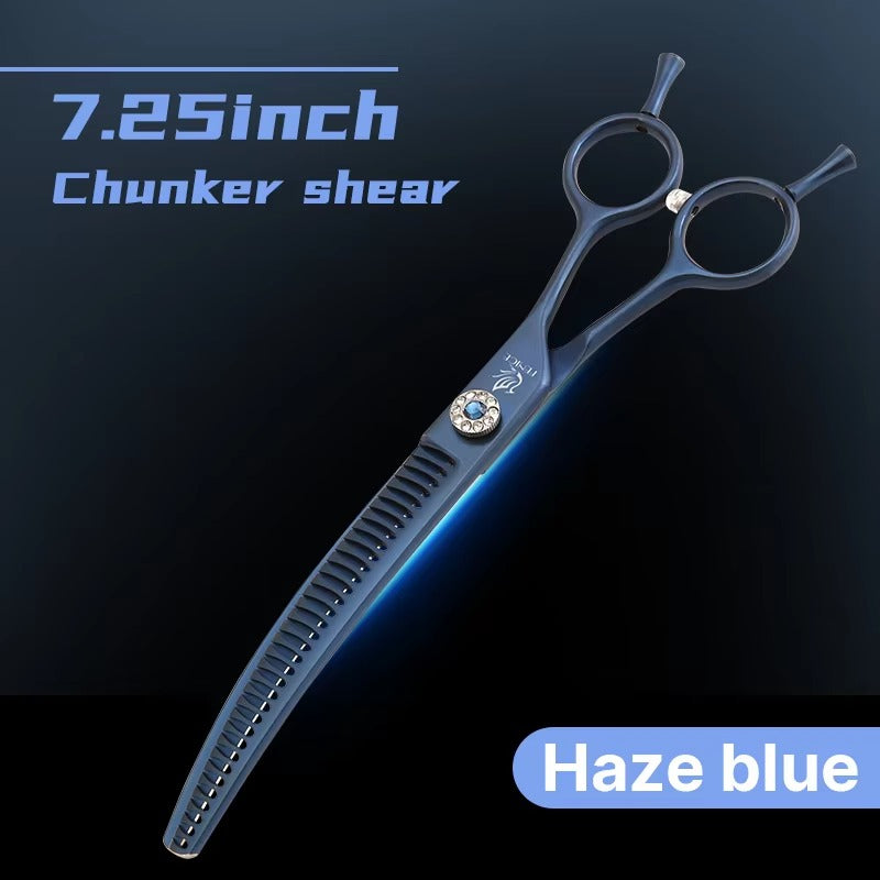 Fenice Professional JP440c Hochwertige Hunde-Pflegeschere, gebogene Effilierschere