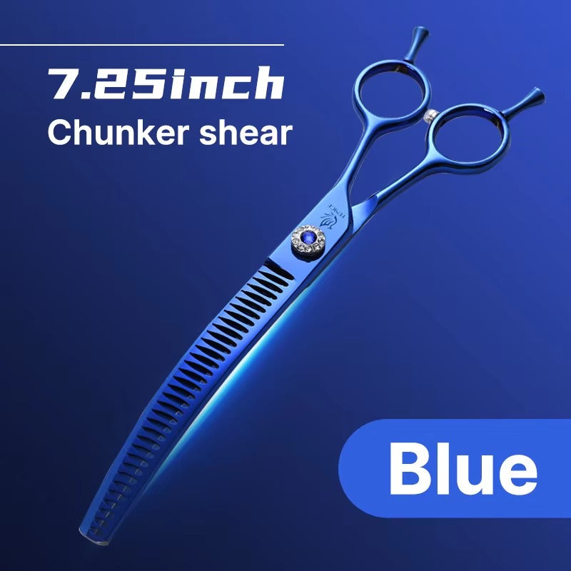 Fenice Professional JP440c Hochwertige Hunde-Pflegeschere, gebogene Effilierschere